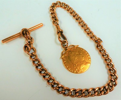 Lot 97 - A chain, stamped '9' and '.375' with attached...
