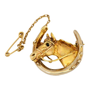 Lot 1062 - A 9 carat gold horse brooch, by Harriet Glen,...