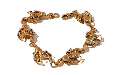 Lot 1032 - A 9 carat gold horse bracelet, by Harriet Glen,...