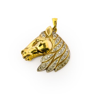 Lot 1079 - A 9 carat gold horse pendant, realistically...