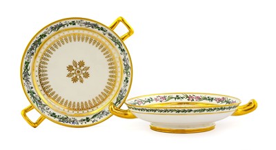 Lot 56 - ^ A Pair of Sevres Porcelain Twin-Handled...