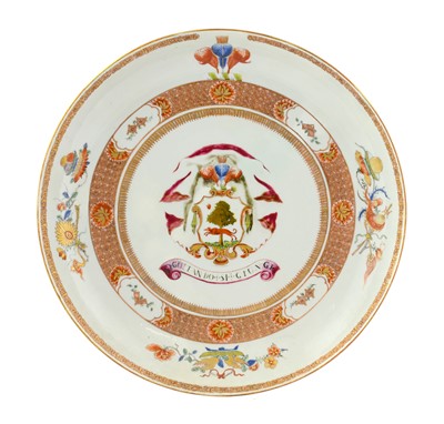 Lot 80 - ^  A Chinese Armorial Porcelain Saucer Dish,...