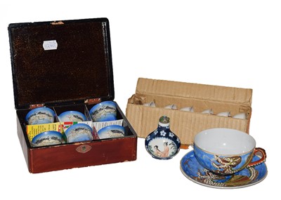 Lot 274 - Set of six 'erotic' sake cups in original card...