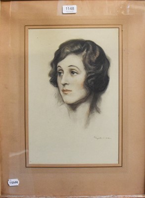 Lot 1148 - G Verpellen (20th Century) 
Portrait of Audrey...