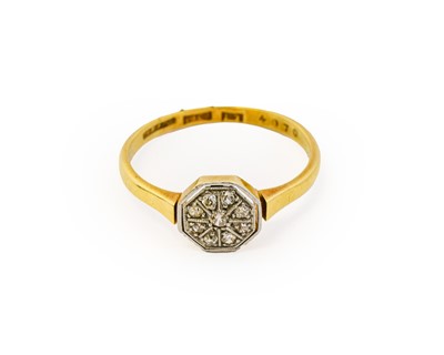Lot 1008 - A diamond cluster ring, the octagonal shaped...