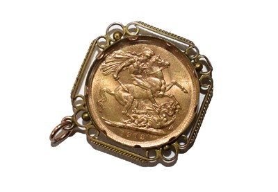 Lot 133 - A full sovereign dated 1913 mounted as a...