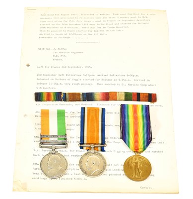 Lot 83 - A Boer War/First World War Group of Three...
