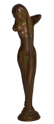 Lot 234 - An Art Nouveau bronze desk seal, formed as a...