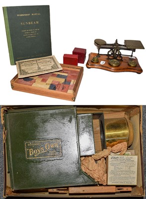 Lot 24 - Postal scales, Ensign boys own magic lantern,...