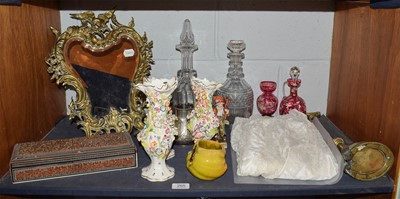 Lot 205 - Christening gown, brass framed easel mirror,...