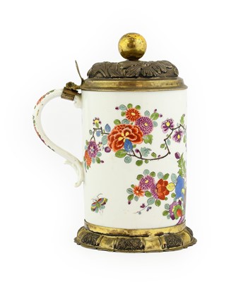 Lot 44 - A Silver-Gilt Mounted Meissen Porcelain...