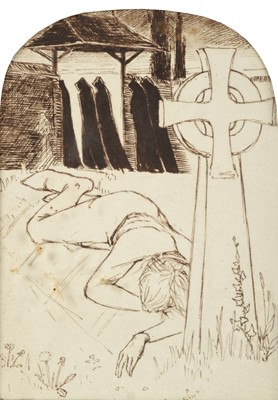 Lot 1123 - Pre Raphaelite School (circa 1850) A figure...