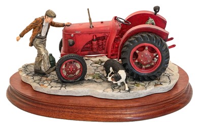 Lot 31 - Border Fine Arts 'Kick Start' (David Brown Cropmaster Tractor, Farmer and Collie)