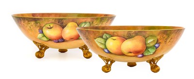 Lot 21 - {} A Pair of Coalport Porcelain Bowls, 20th...