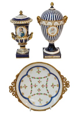 Lot 314 - A late 19th century Continental blue ground...