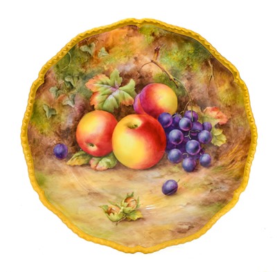 Lot 35 - {} A Royal Worcester Porcelain Plate, by...
