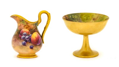 Lot 30 - {} A Royal Worcester Porcelain Cream Jug, 1924,...