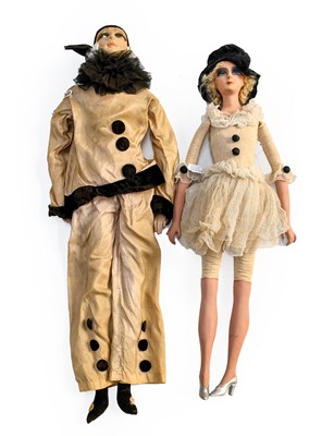 Lot 2012 - Circa 1920/30s Boudoir Doll of Pierrot,...