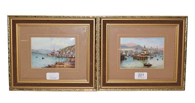 Lot 221 - Pair of miniature landscape pictures on...