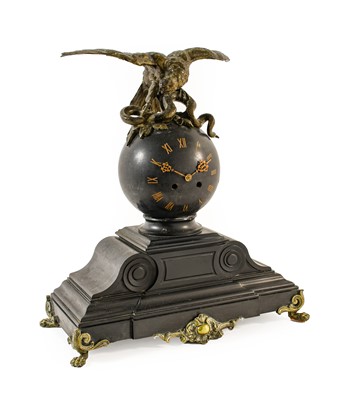 Lot 684 - A Victorian Black Slate and Bronze Mounted...