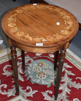 Lot 1258 - A marquetry inlaid cicular centre table on...