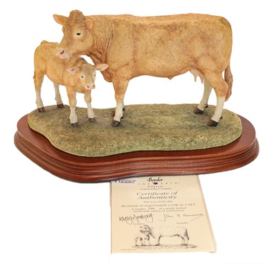 Lot 88 - Border Fine Arts 'Blonde D'aquitane Cow & Calf'
