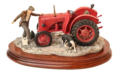 Lot 32 - Border Fine Arts 'Kick Start' (David Brown Cropmaster Tractor, Farmer and Collie)
