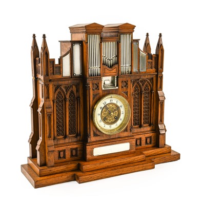 Lot 1087 - An Unusual Oak and Silver Mounted Church Organ...