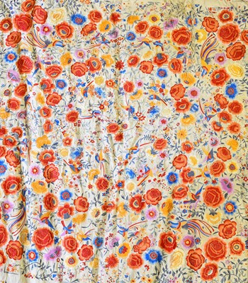 Lot 2190 - Early 20th Century Chinese Cream Silk Shawl,...