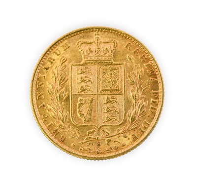 Lot 108 - Victoria, Sovereign, 1877 Sydney mint, young...