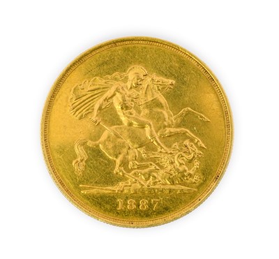 Lot 111 - Victoria, Five Pounds, 1887, Jubilee head left,...