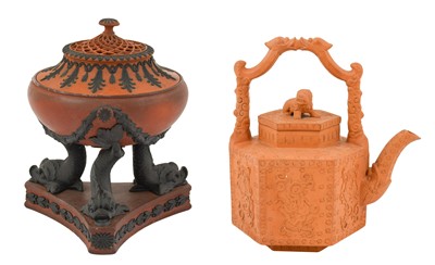 Lot 614 - A Wedgwood Rosso Antico Censer and Cover,...