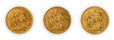 Lot 123 - Edward VII, Sovereigns (3), 1902, 1904 and...