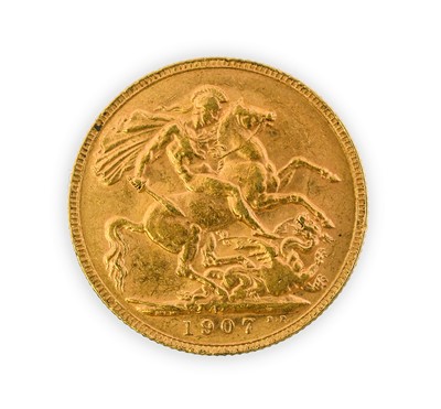 Lot 125 - Edward VII, Sovereign, 1907 Perth mint, bare...