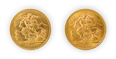 Lot 146 - George V, Sovereigns (2), 1930 and 1931 South...