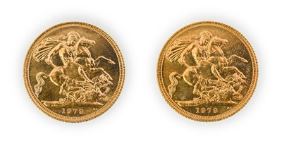 Lot 159 - Elizabeth II, Sovereigns (2), 1979, second...