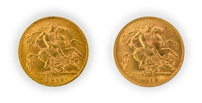 Lot 171 - George V, Half Sovereigns (2), 1913, bare head,...