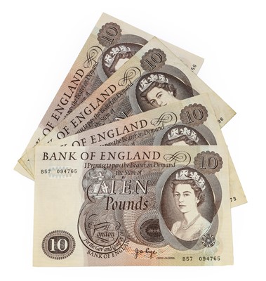 Lot 190 - Bank of England, £10 Lion and Key (4), Fforde,...