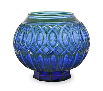 Lot 8 - ^ A Russian Imperial Glassworks Green Overlay...