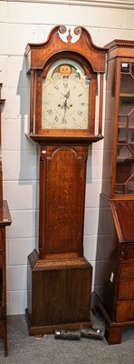 Lot 1296 - A George III oak eight day longcase clock...