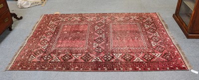 Lot 1217 - Afghan Ensi, the soft brick red field with...