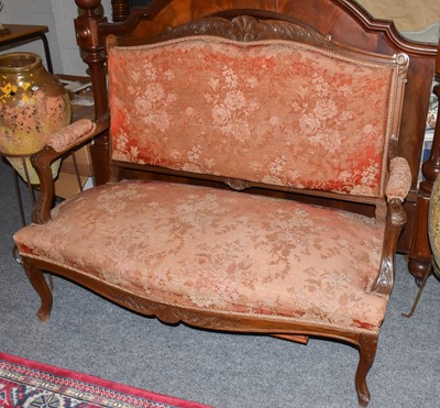 Lot 1241 - A reproduction French carved mahogany framed...