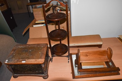 Lot 1249 - Arts & Crafts shoebox, cakestand, two mirrors,...