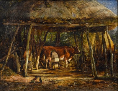 Lot 544 - Henry Brittan Willis RWS (1810-1884)  "Milking...