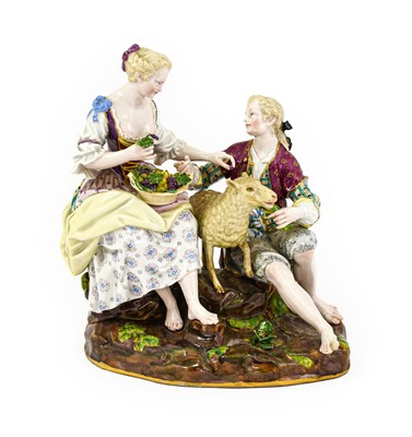 Lot 655 - A Meissen Porcelain Figure Group, late 19th...