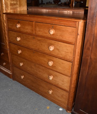 Lot 1382 - A Victorian pine and satin birch straight...