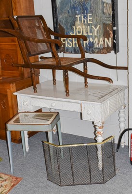 Lot 1290 - A Victorian carved and painted pine side table,...