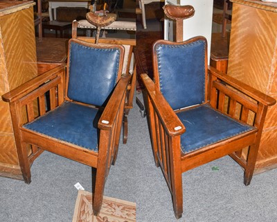 Lot 1228 - A pair of early 20th-century oak adjustable...