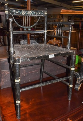 Lot 1335 - A Regency painted country chair