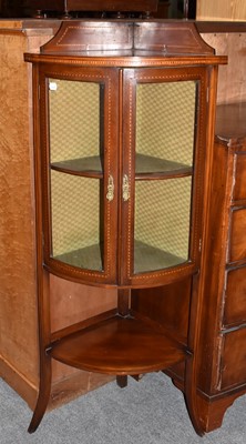 Lot 1317 - An Edwardian inlaid mahogany bow fronted and...